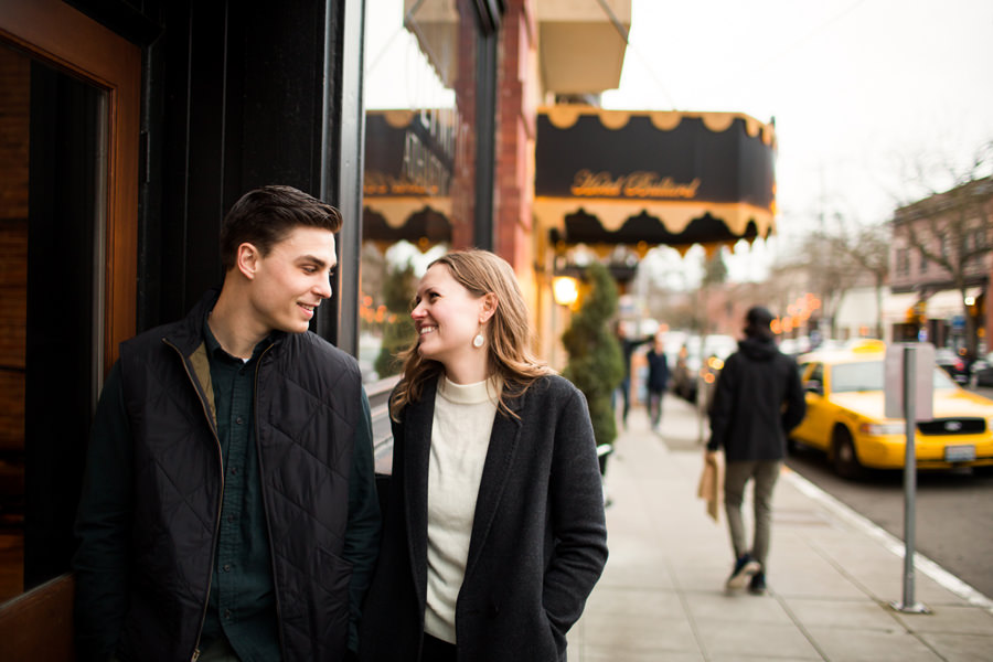 Downtown Ballard Engagement Photos