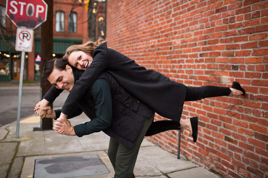 Downtown Ballard Engagement Photos