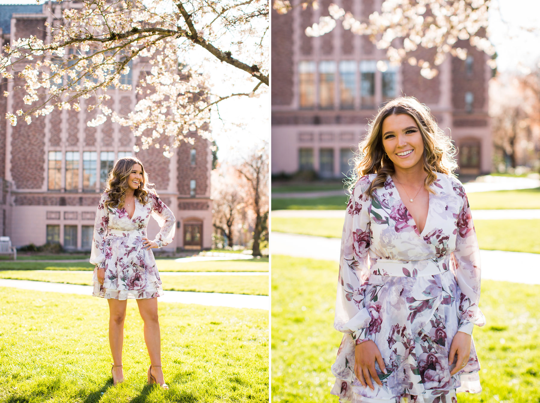 UW Cherry Blossoms Senior Photos