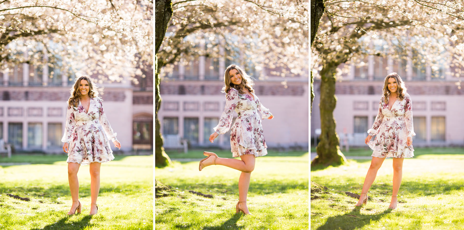 UW Cherry Blossoms Senior Photos