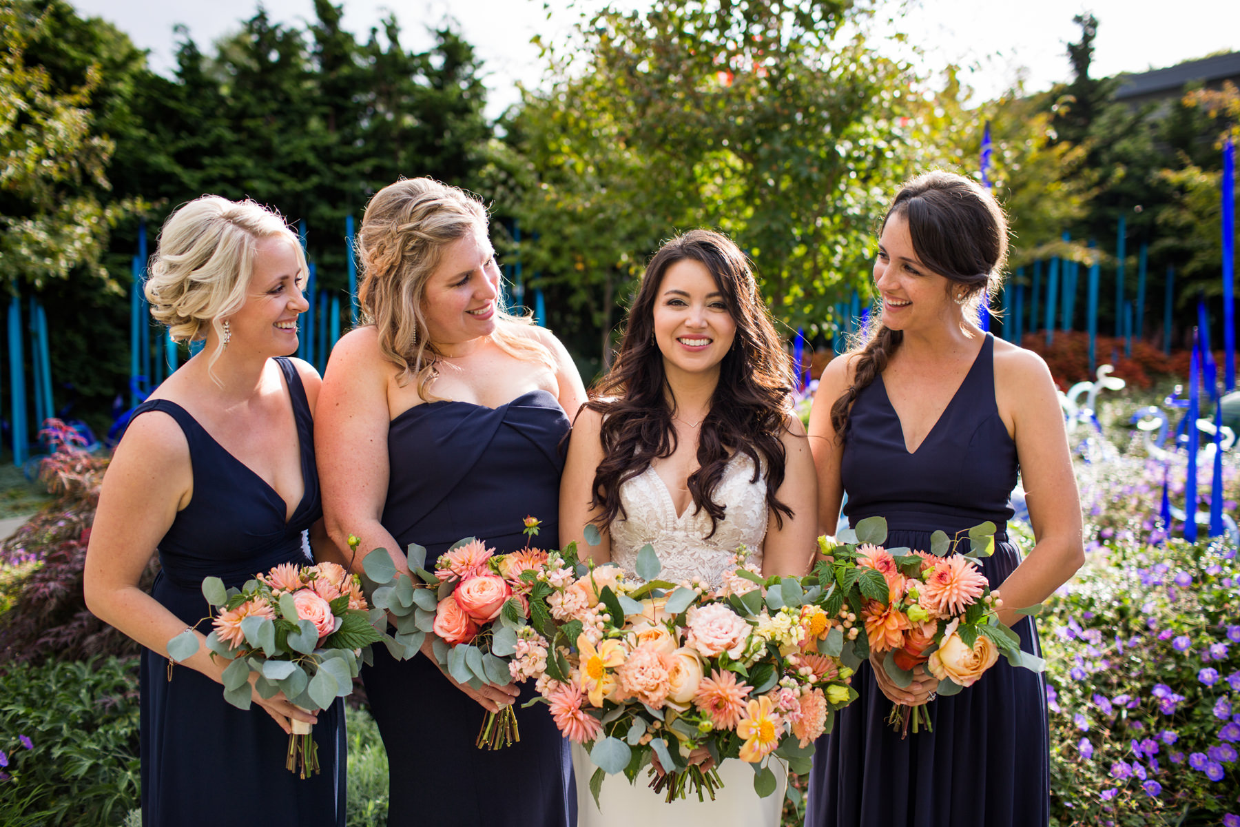 Chihuly Garden and Glass Wedding Photos Bridal