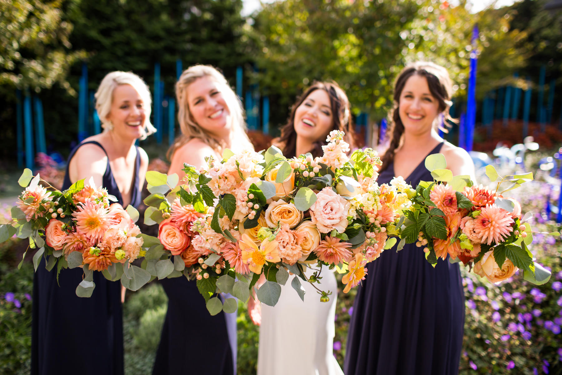 Chihuly Garden and Glass Wedding Photos Florals