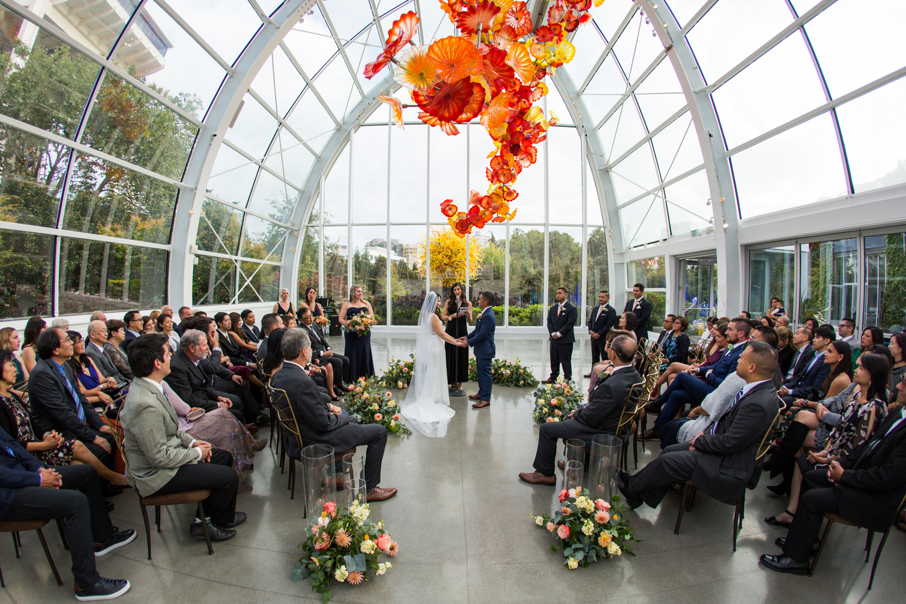 Chihuly Garden and Glass Wedding Photos Ceremony